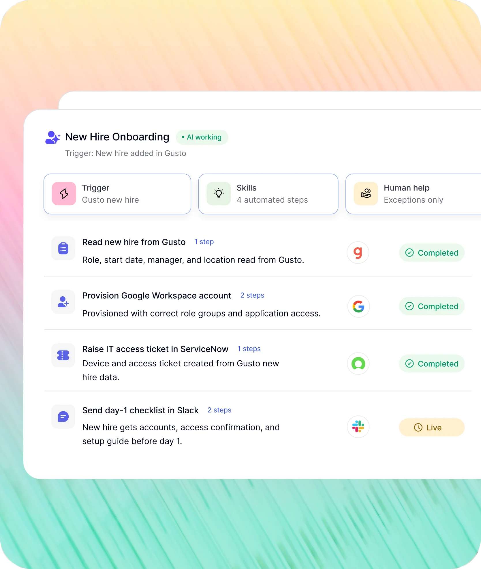  New hire onboarding